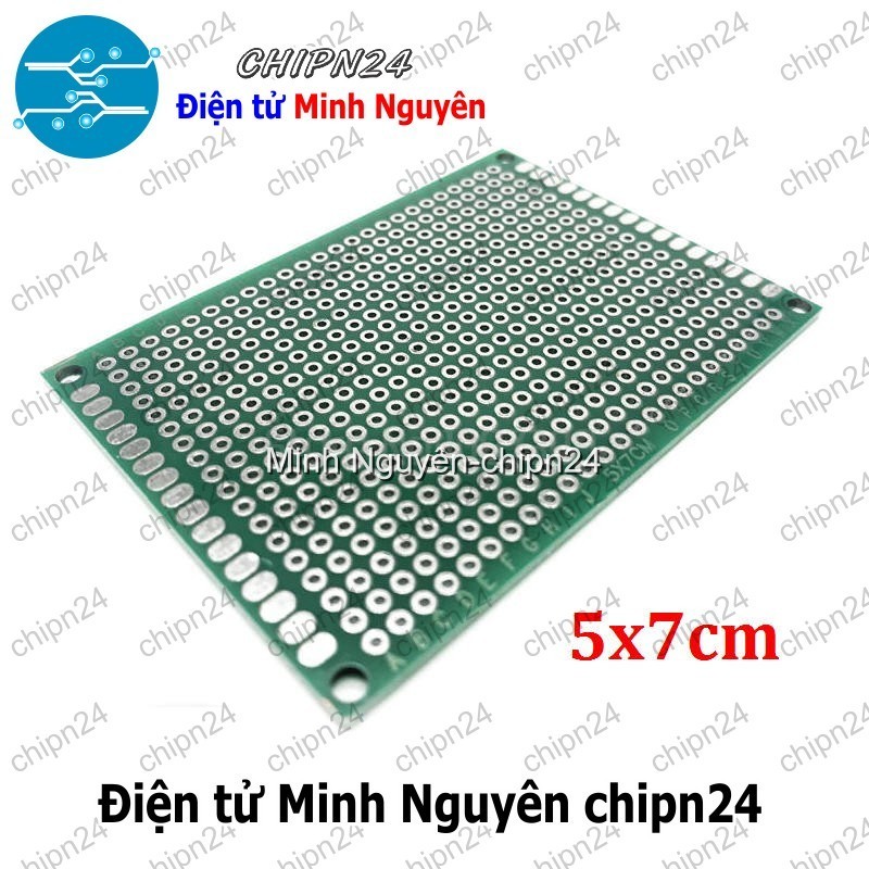 [1 tấm] Testboard 2 mặt Thủy tinh 5x7cm (Board đồng đục lỗ PCB, Testboard cắm hàn)