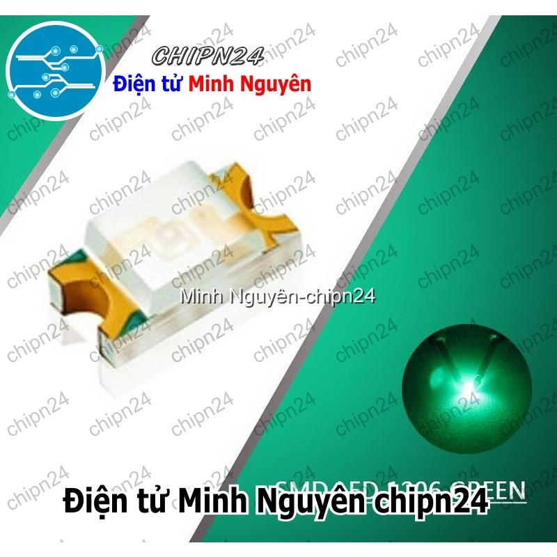 [25 con] (G5) Led Dán SMD 1206 Xanh Lá (3.2x1.6mm)