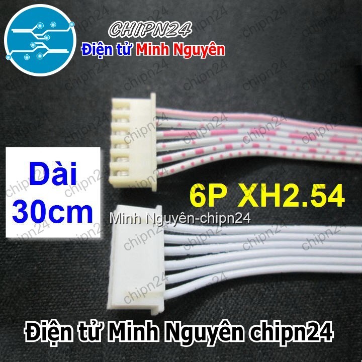 [2 sợi] (P26) Dây bẹ trắng 6P XH2.54mm 2 đầu cắm dài 30cm