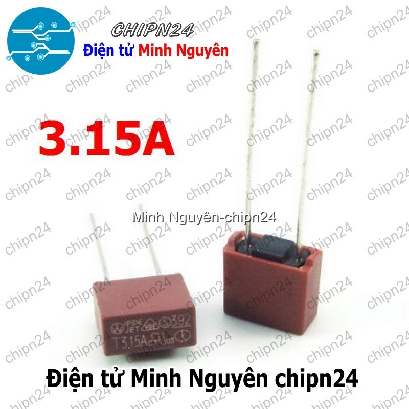 [2 cái] (K446) Cầu Chì Vuông 3.15A 250V (T3.15A250V)
