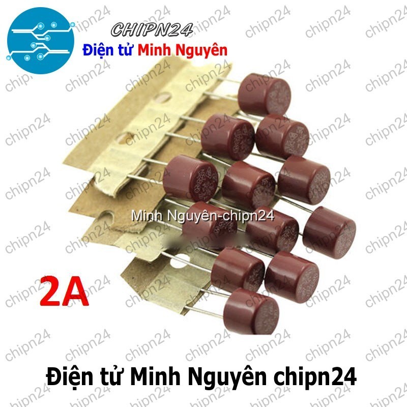 [2 CÁI] (KG2) Cầu Chì Tròn 2A 250V 8x8mm (T2A250V 382)