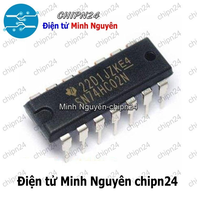 [2 con] (DIP) IC 7402 74HC02 DIP-14 (IC Cổng NOR (4 Cổng NOR 2 ngõ vào))