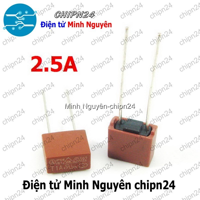[2 cái] (K445) Cầu Chì Vuông 2.5A 250V
