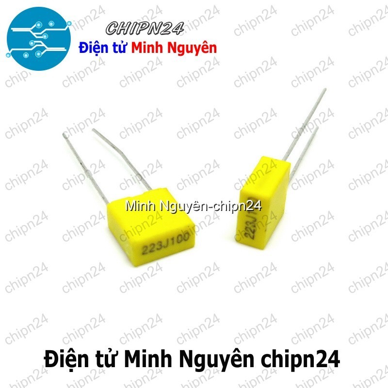 [10 con] (K270) Tụ kẹo vàng 223J 100V (5MM) (223 22nF)