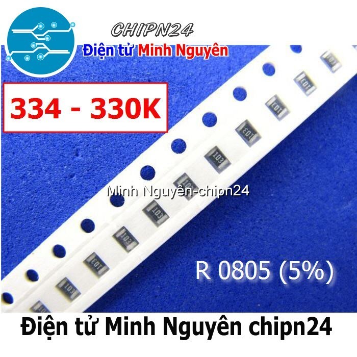 [50 CON] (KX) Điện Trở dán SMD 0805 330K (5%)