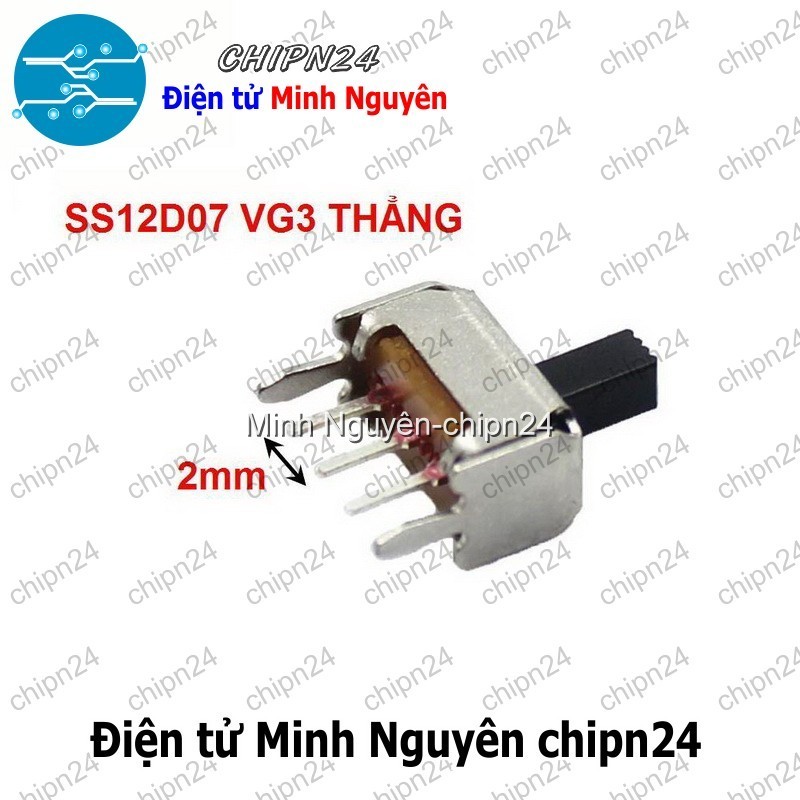 [5 cái] (K86) Công Tắc Gạt 2mm SS12D07 VG3 Thẳng (3 chân 2 vị trí)