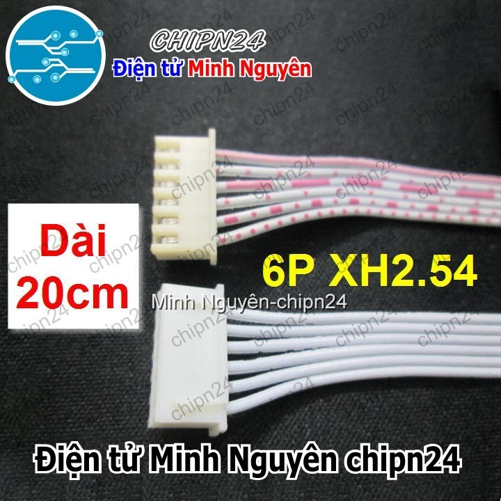 [2 sợi] (P13) Dây bẹ trắng 6P XH2.54mm 2 đầu cắm dài 20cm