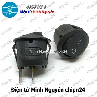 [2 cái] (F98.1) Công tắc Tròn 20MM Đen 2 Chân 2 vị trí (6A 250VAC) (CTTD2C20mm)