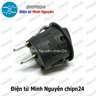 [2 cái] (F98.1) Công tắc Tròn 20MM Đen 2 Chân 2 vị trí (6A 250VAC) (CTTD2C20mm)