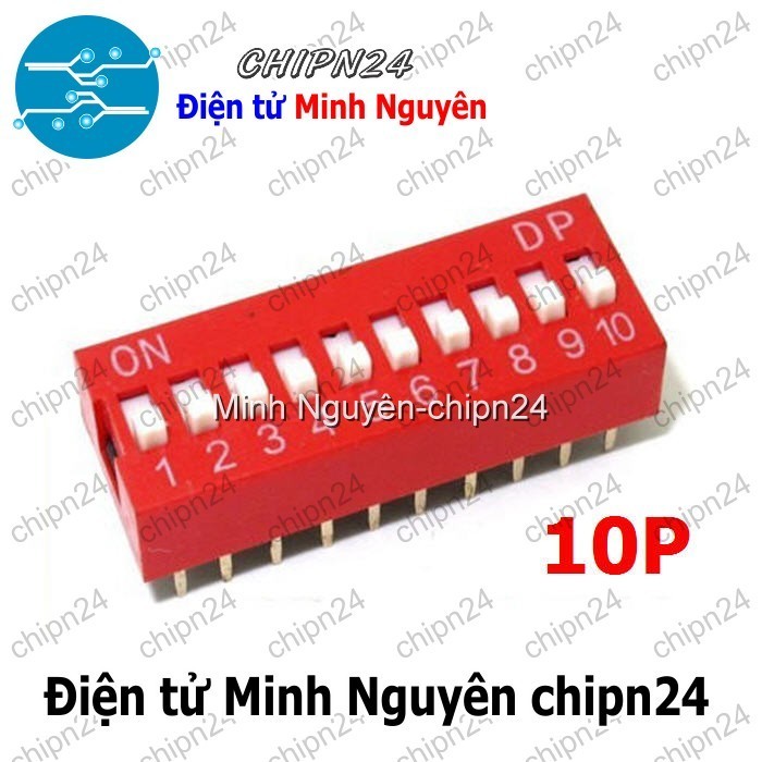 [2 cái] (K83) Công tắc bit 10p Đỏ (Switch 10)