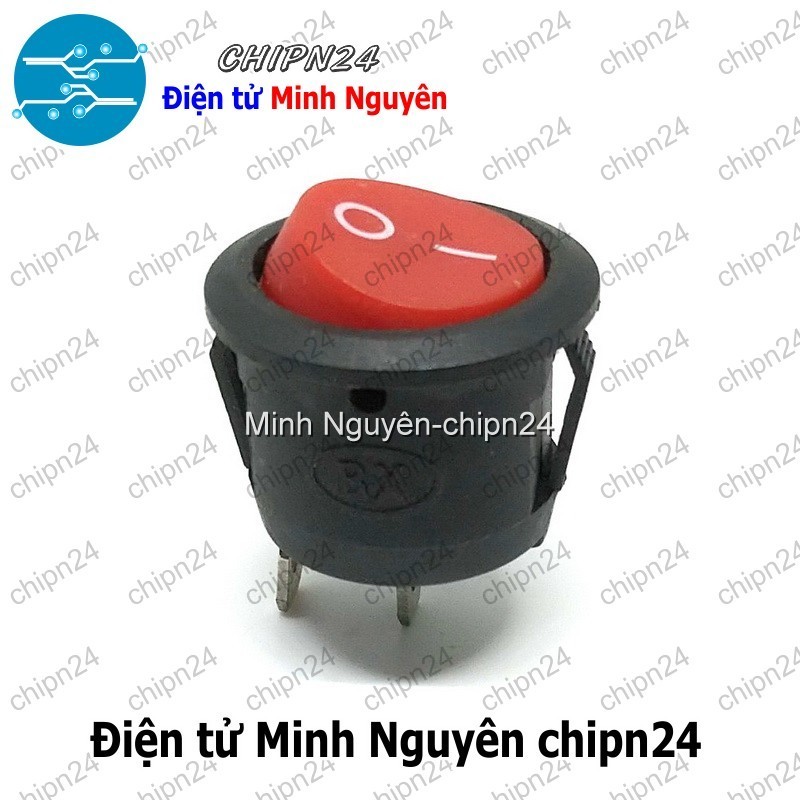 [2 cái] (F98.2) Công tắc Tròn 20MM Đỏ 2 Chân 2 vị trí (6A 250VAC) (CTTD2C20mm)