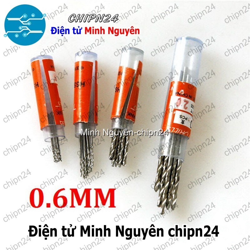 [5 cây] (K37) Mũi khoan 0.6mm (Mạch điện tử, PCB)