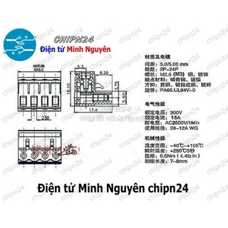 [2 Bộ] (F214) Domino 2EDG5.08 Thẳng 4P (Terminal, Cầu đấu dây cọc nguồn 5.08 5.08mm)