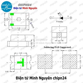 [25 con] (G5) Led Dán SMD 0805 Xanh Dương (2.0x1.2mm)