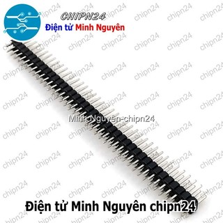 [2 cây] (H55) Hàng rào Đực Đôi Thẳng 2.54MM 2x40p Đen (Jump, Header)