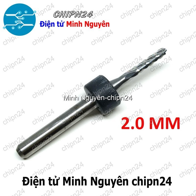 [1 CÂY] Mũi phay mạch in CNC 2.0mm (Mạch điện tử, PCB)