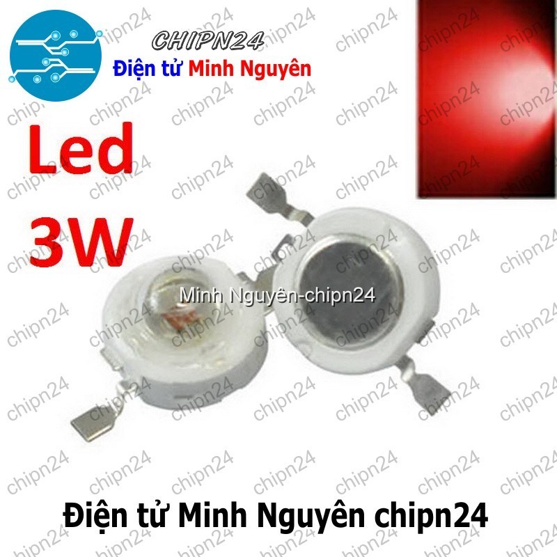 [2 con] (K118) Led 3W Màu Đỏ Luxeon