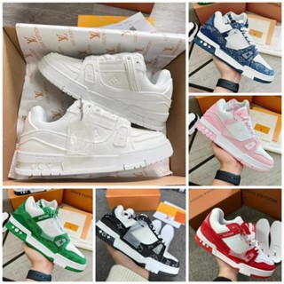 Giày thể thao/sneaker LV cao cấp đủ màu đen xanh lá đỏ hồng phối đồ cực chất, giày Louis Vuitton Trainer HÀNG CAO CẤP