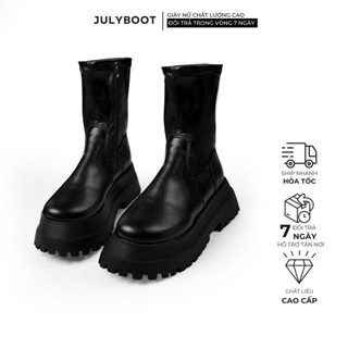 (SẴN) Boot nữ Julyboot - da mềm Lửng Dáng Xỏ Cổ Thấp Đế Bánh Mì 6 cm Ulzzang Siêu Xinh lbt