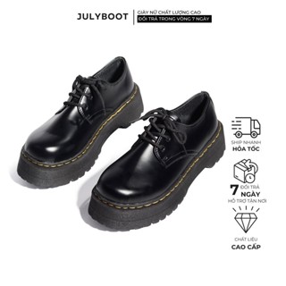 Giày Oxford Nữ Giày Da nữ Đế Răng Cưa 5cm Chất Da Cao Cấp Cổ Thấp Có Dây Buộc Điều Chỉnh ox