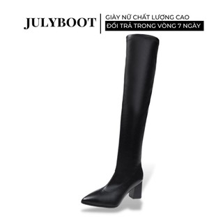  Boot nữ Julyboot - Đùi Dáng Basic Mũi Nhọn Gót Cao 7 cm Có Hình Thật pđ