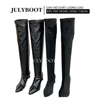  Boot nữ Julyboot - Đùi Dáng Basic Mũi Nhọn Gót Cao 7 cm Có Hình Thật pđ