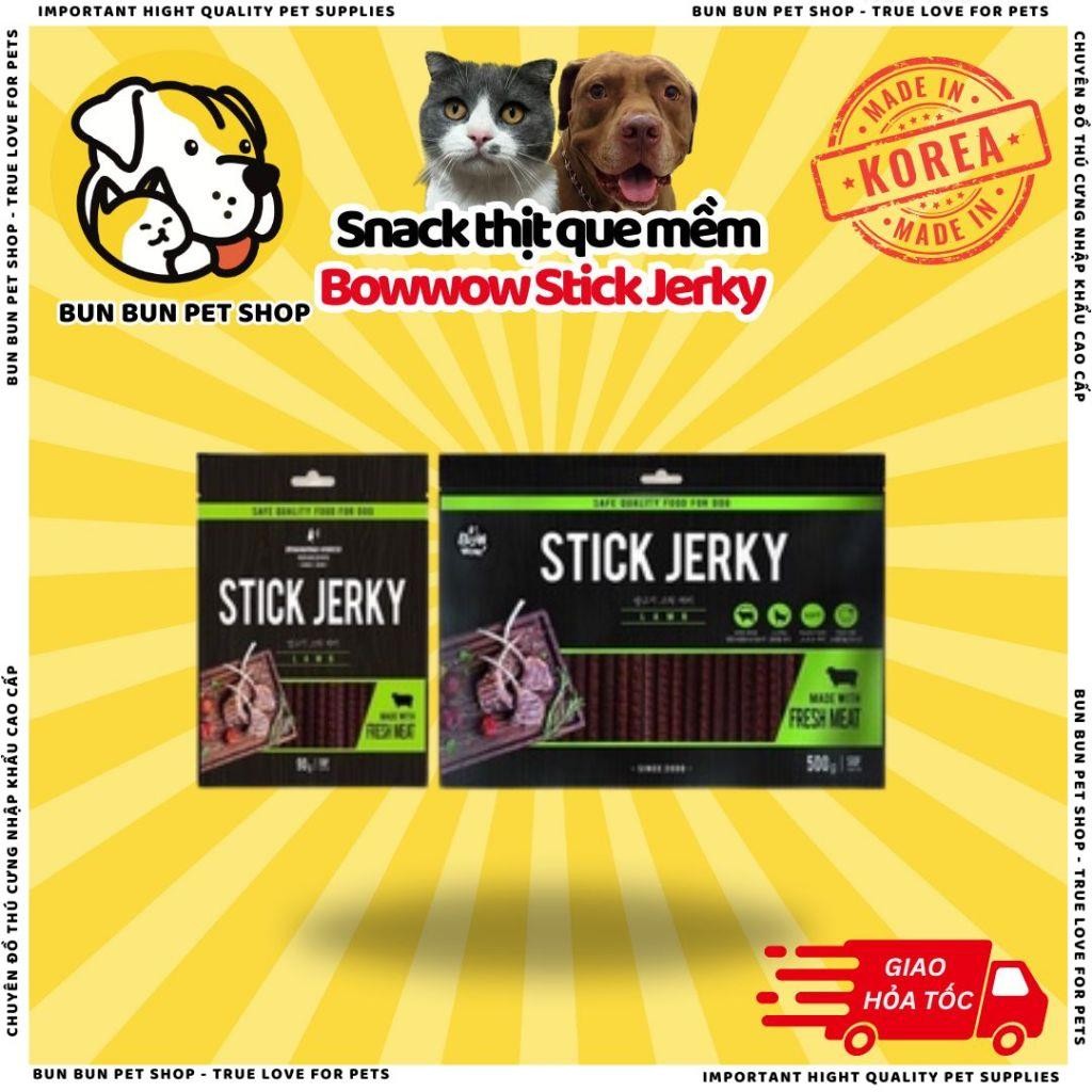 [ Gói to 500g ] Snack thịt que mềm Bowwow Stick Jerky cho cún 🐶