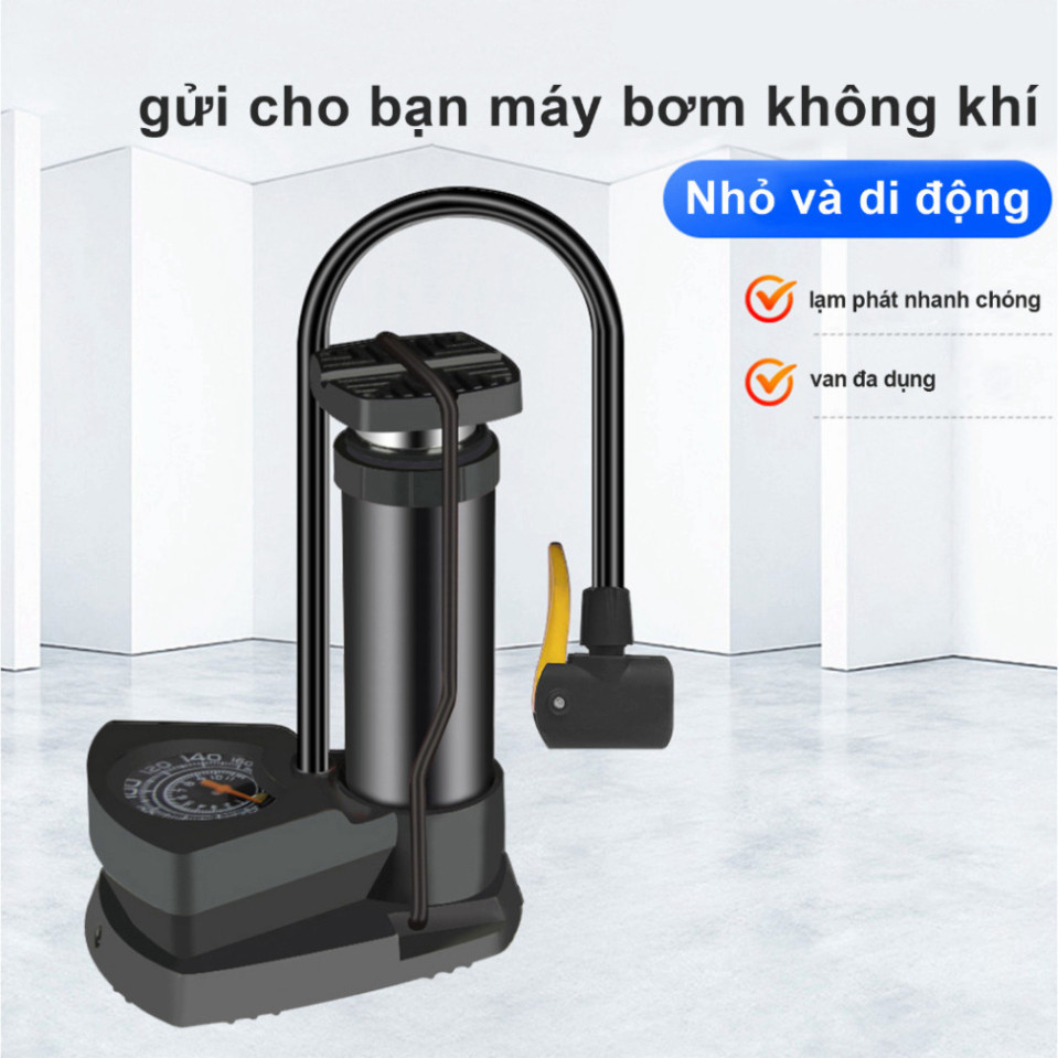Bơm Đạp Chân Mini Đa Năng Có Đồng Hồ Đo Áp Suất - Bơm Chuyên Dụng Dành Cho Ô Tô, Xe Máy, Xe Đạp