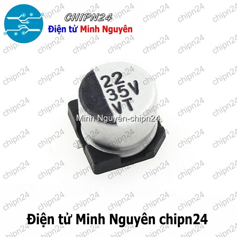 [5 con] (K297) Tụ nhôm 22uF 35V 5x5mm (SMD Dán)