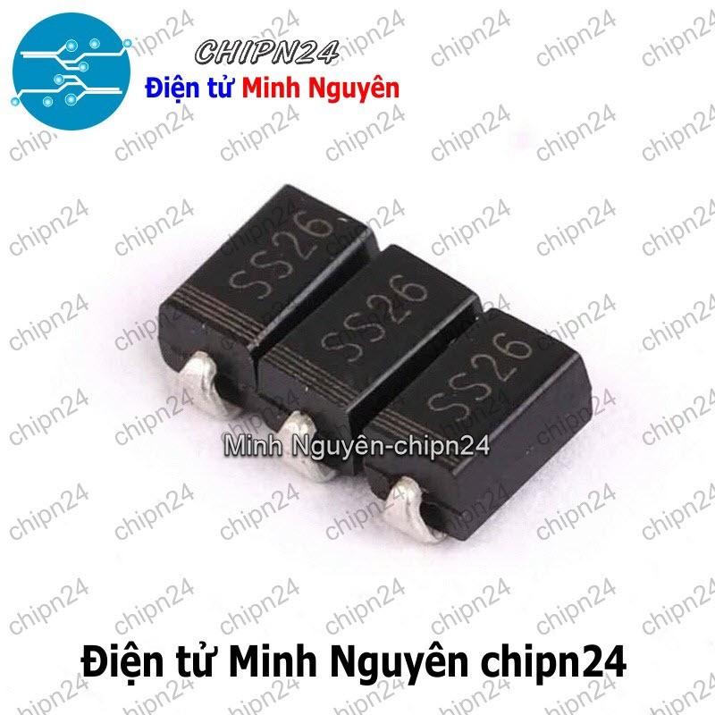 [10 con] (G7) Diode Dán SS26 SMA 2A 60V (SMD) (4.3x2.6mm) (Diode xung)