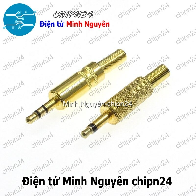 [1 cái] (F113.8) Đầu Jack Audio 3.5mm Vàng hàn dây Mono