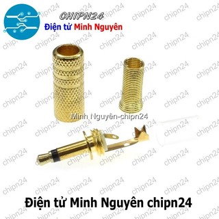 [1 cái] (F113.8) Đầu Jack Audio 3.5mm Vàng hàn dây Mono