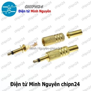 [1 cái] (F113.8) Đầu Jack Audio 3.5mm Vàng hàn dây Mono