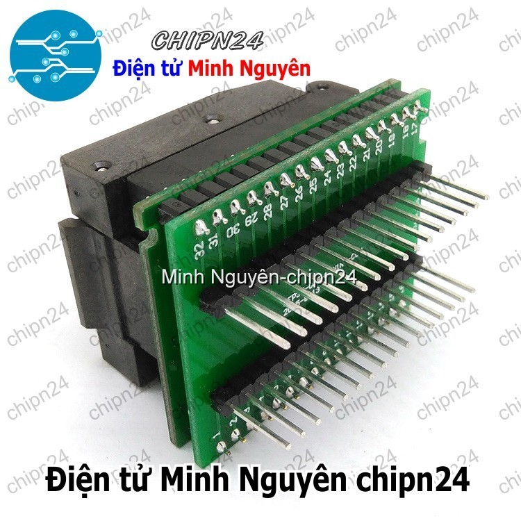 [1 cái] Đế nạp IC dán QFP-32 (0.8mm) (Đế Chuyển IC Chân Dán qua Chân Cắm, Socket Adapter Converter Programmer IC Test)