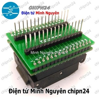 [1 cái] Đế nạp IC dán QFP-32 (0.8mm) (Đế Chuyển IC Chân Dán qua Chân Cắm, Socket Adapter Converter Programmer IC Test)
