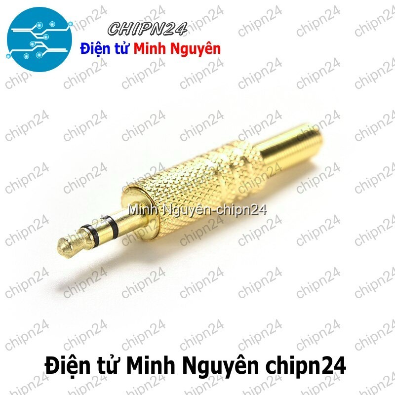 [1 cái] (F113.6) Đầu Jack Audio 3.5mm Vàng hàn dây Stereo