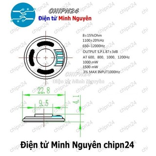 [2 cái] (N28) Loa 8R 0.5W 23mm