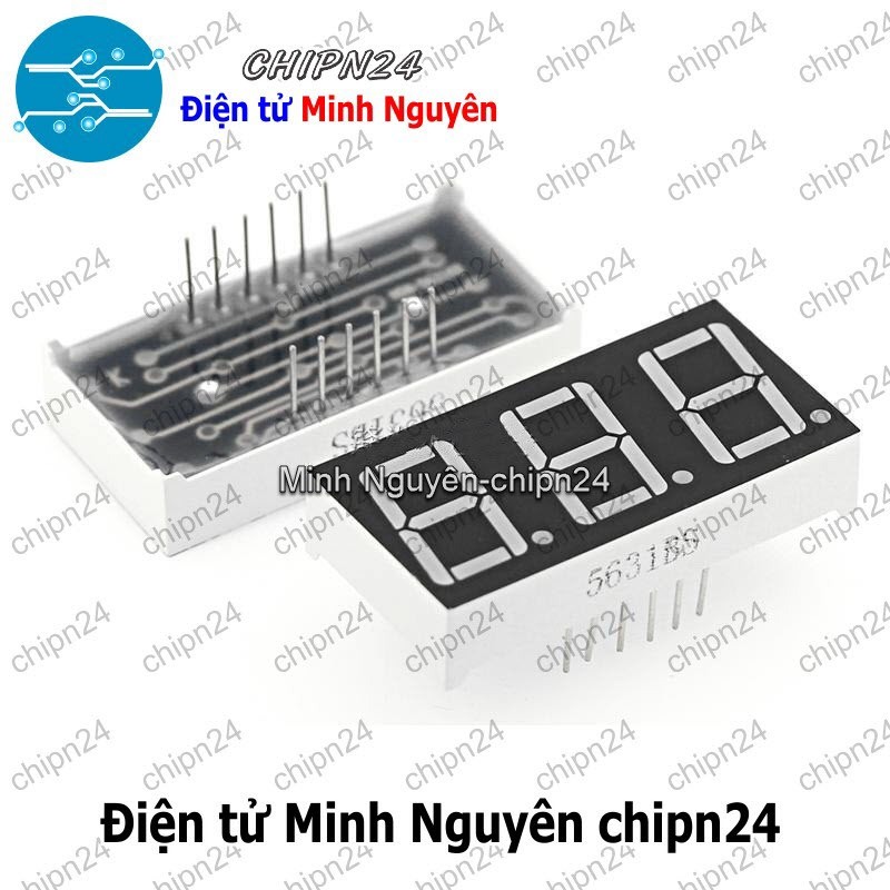 [1 con] (C67) Led 7 Đoạn 0.56 inch 3 Số Dương chung (Sáng Đỏ) (Led 7 Thanh)