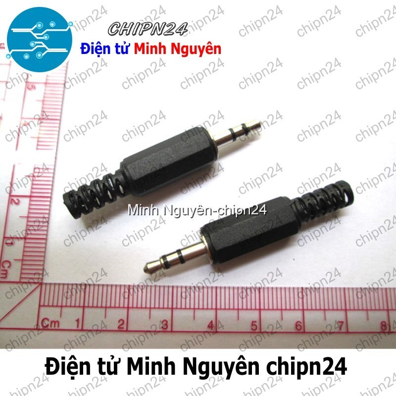 [2 cái] (F113.5) Đầu Jack Audio 3.5mm Nhựa hàn dây