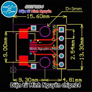 [2 cái] (K95) Đế chuyển Adapter Micro USB to DIP (PCB chuyển, Mạch chuyển)