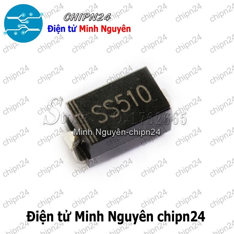 [5 con] (G7) Diode Dán SS510 SMA 5A 100V (SMD) (4.3x2.6mm) (Diode xung)