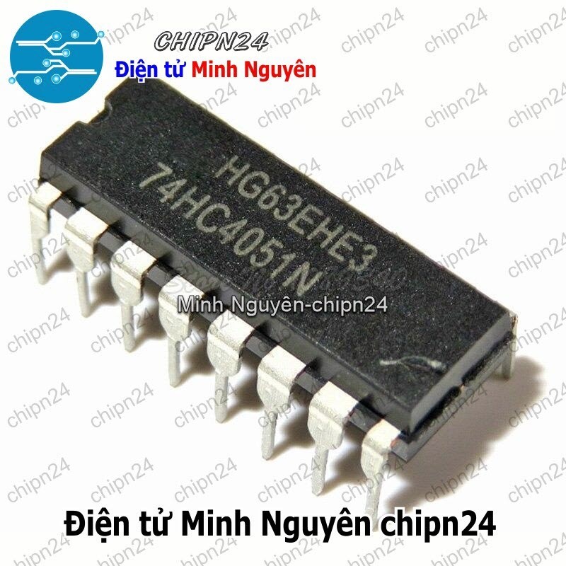 [2 con] (DIP) IC 744051 74HC4051 DIP-16 (74HC4051N) (IC dồn/ tách kênh )