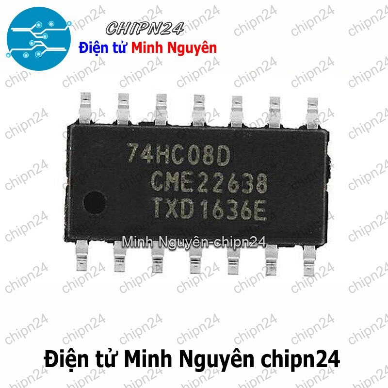 [3 con] (SOP) IC Dán 74HC08 SOP-14 (SMD) (74HC08D) (IC Cổng AND (4 Cổng AND 2 ngõ vào))