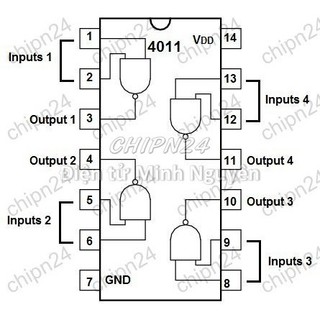 [3 con] (DIP) IC CD4011 DIP-14 (CD4011BE) (IC Cổng NAND (4 Cổng NAND 2 ngõ vào))