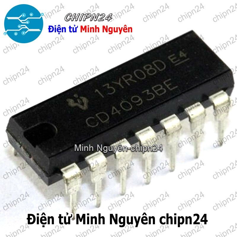 [3 con] (DIP) IC CD4093 DIP-14 (CD4093BE) (IC Cổng NAND (4 Cổng NAND 2 ngõ vào))