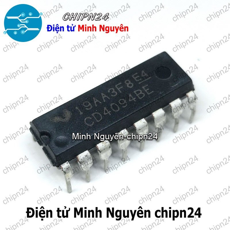 [3 con] (DIP) IC CD4094 DIP-16 (CD4094BE) (IC ghi dịch 8 bit và một chốt 3 trạng thái 8 bit)