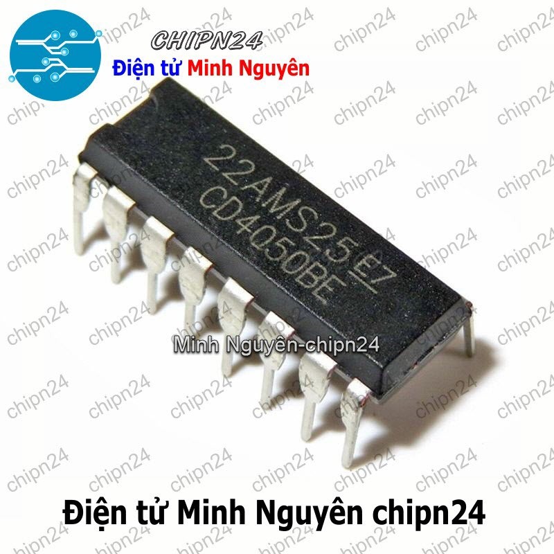 [3 con] (DIP) IC CD4050 DIP-16 (CD4050BE) (IC 6 Cổng đệm không đảo)