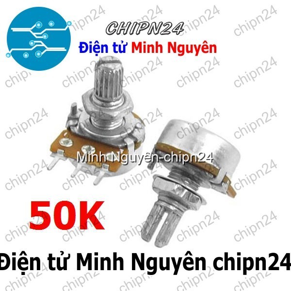 [3 cái] (F146) Biến trở Volume Đơn 50K Trục 15MM WH148 (B503 503 Trục dài 15mm 3 chân)