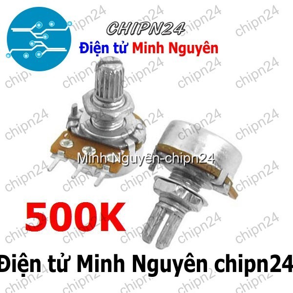 [3 cái] (F147) Biến trở Volume Đơn 500K Trục 15MM WH148 (B504 504 Trục dài 15mm 3 chân)