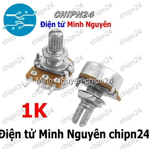 [3 cái] (F146) Biến trở Volume Đơn 1K Trục 15MM WH148 (B102 102 Trục dài 15mm 3 chân)